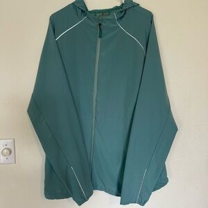 TRAJCTORY  XL Teal Hooded Jacket with Reflective accents